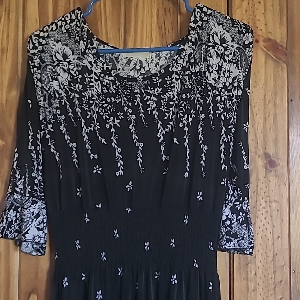 Seven Islands Black and White Patterned Maxi Dress. Size L - Picture 3 of 8